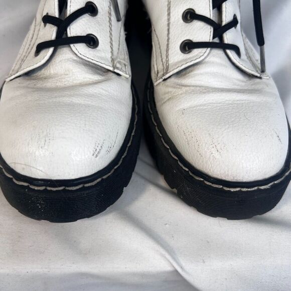 Sincerely Jules White Lace Up "Harley" Combat Hiking Boots Y2K Skater Size 8.5M - Picture 15 of 16